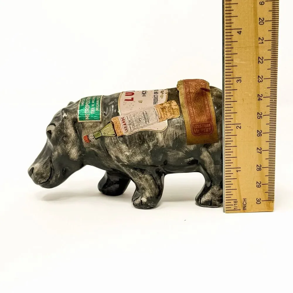 Vintage Luxardo Maraschino Hippo Ceramic Miniature Decanter Bottle Italy 2 Oz